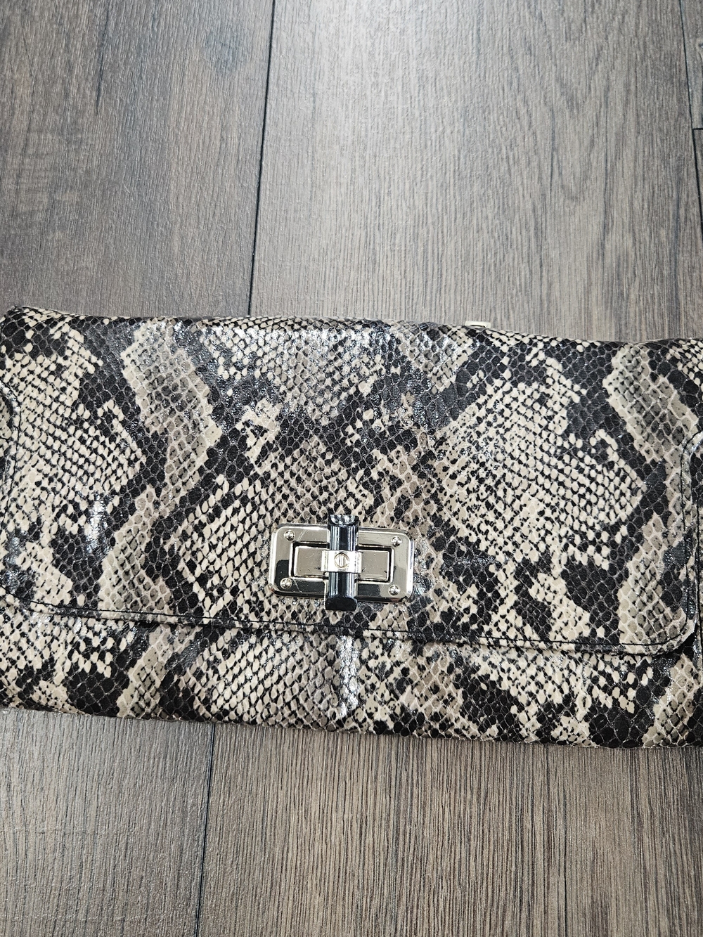 Big Buddha Faux Snakeskin Convertable Clutch Crossbody Bag